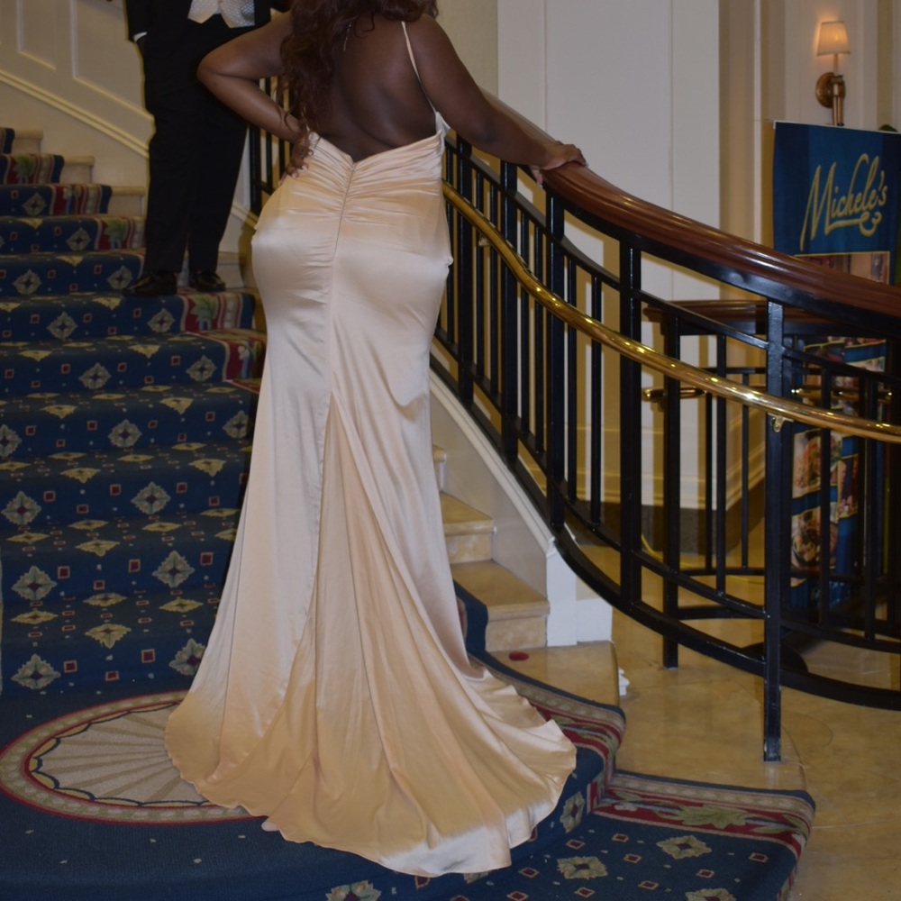 Size 16 Prom Gown with a slit and ruching